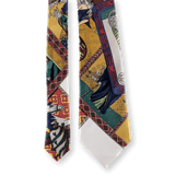 HERMES 1991 Vintage " Le Tarot "Twill Silk Tie 9.5 cm in Box