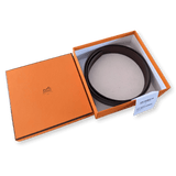 HERMES Black/Chocolat Leather Reversible Strap Belt 32 mm, Sz100