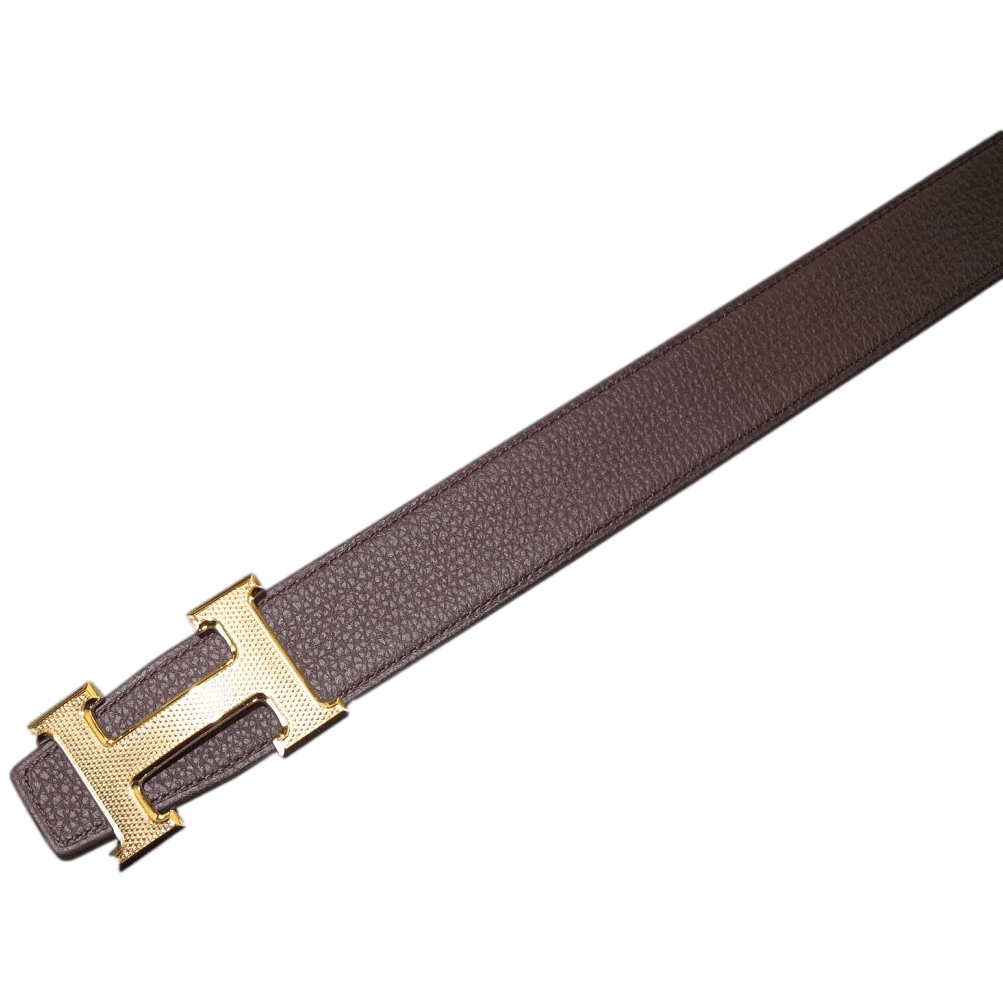 HERMES Black/Chocolat Leather Reversible Strap Belt 32 mm, Sz100
