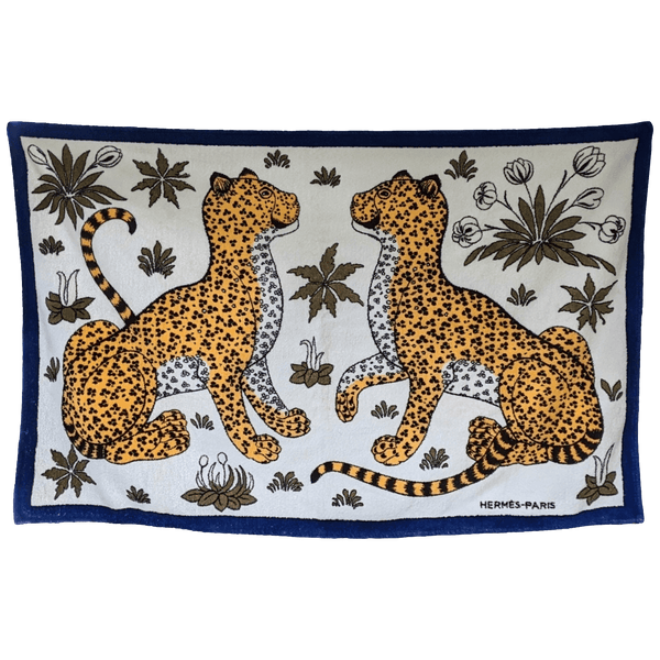 HERMES Leopards Tapis de Plage Terry Beach Towel 90 x 150 cm