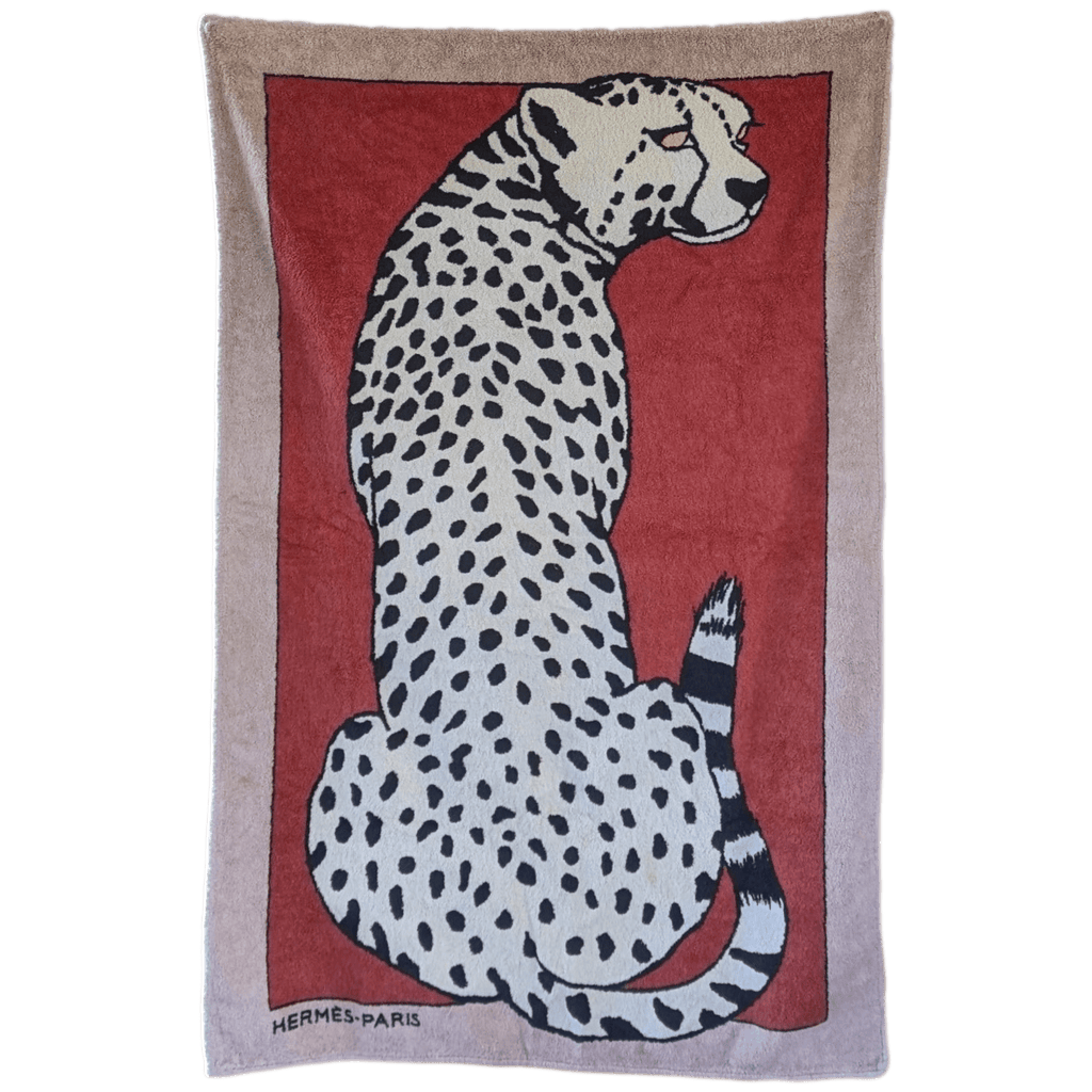 HERMES Leopard de dos Tapis de Plage Terry Beach Towel 90 x 150 cm poupishop