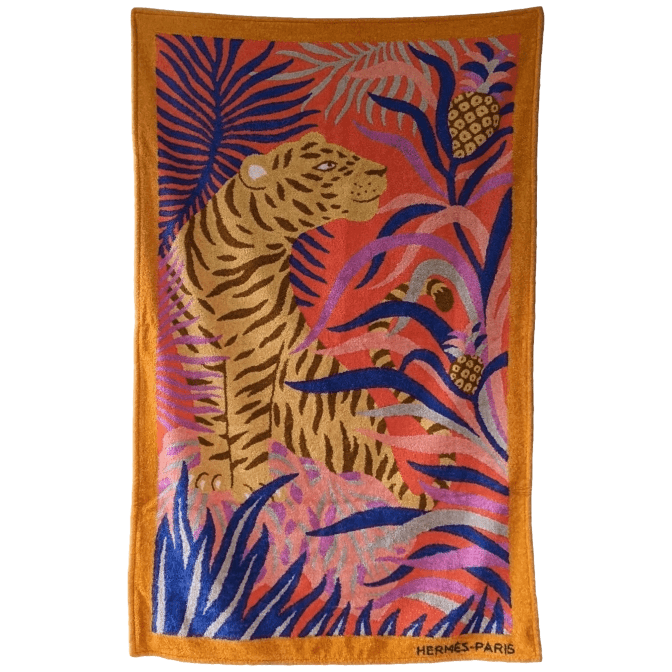 HERMES Leopard Terry Beach Towel 90 x 150 cm