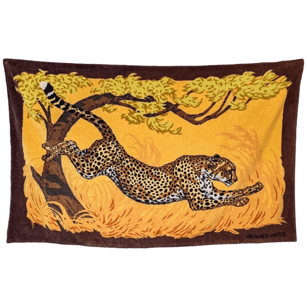 HERMES Leopard Tapis de Plage Terry Beach Towel 90 x 150 cm