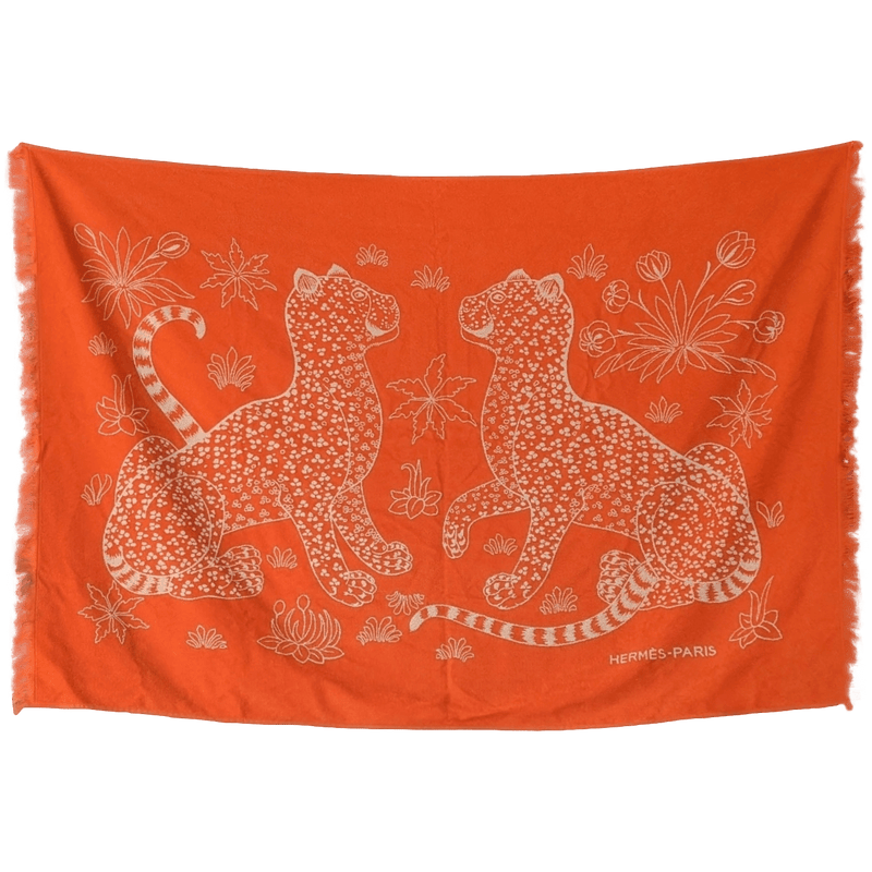 HERMES Leopards Tattoo Tapis de Plage Terry Beach Towel 90 x 150 cm