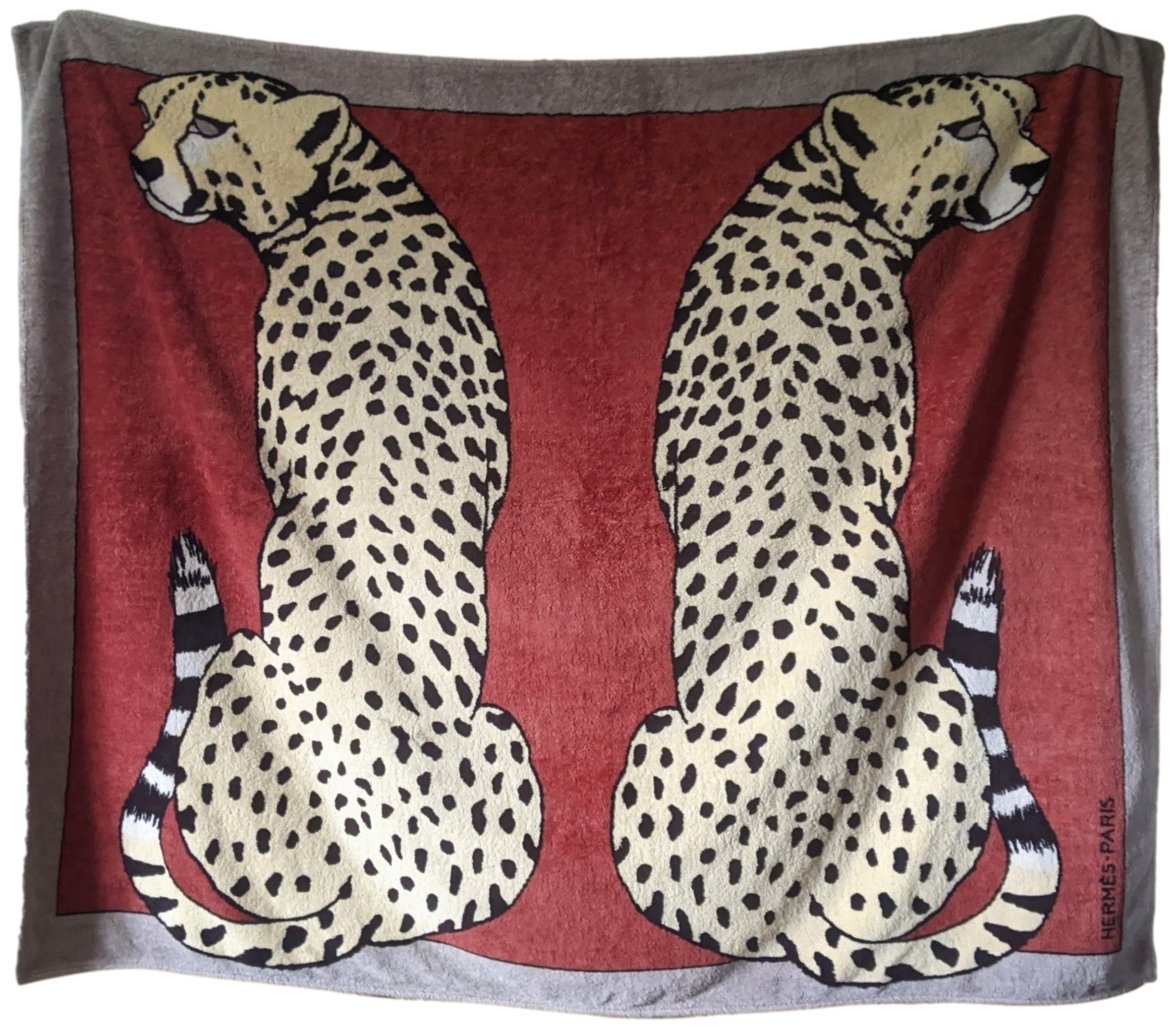 HERMES LEOPARDS Tapis de Plage Terry Beach Towel XXL 220 x 148 cm