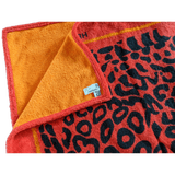HERMES Red Leopards Terry Cotton Beach Towel 90 x 150 cm