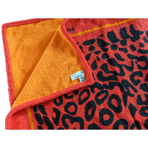 HERMES Red Leopards Terry Cotton Beach Towel 90 x 150 cm