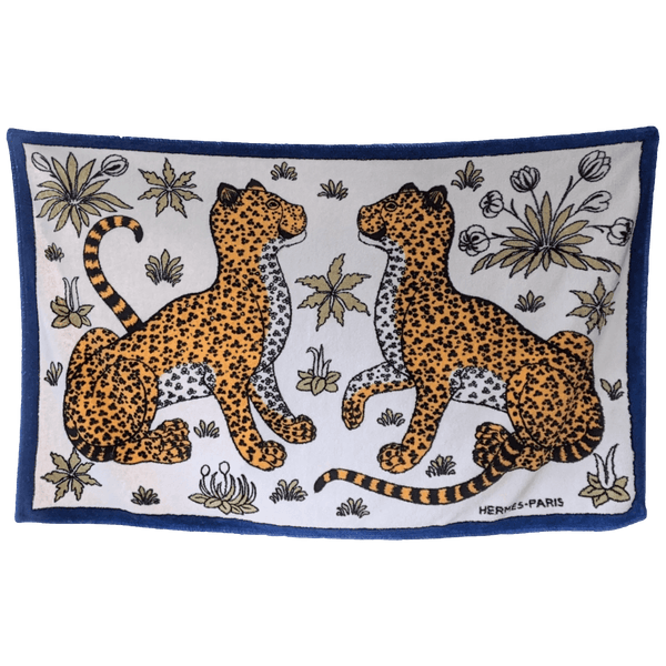 HERMES Leopards Tapis de Plage Terry Beach Towel 90 x 150 cm