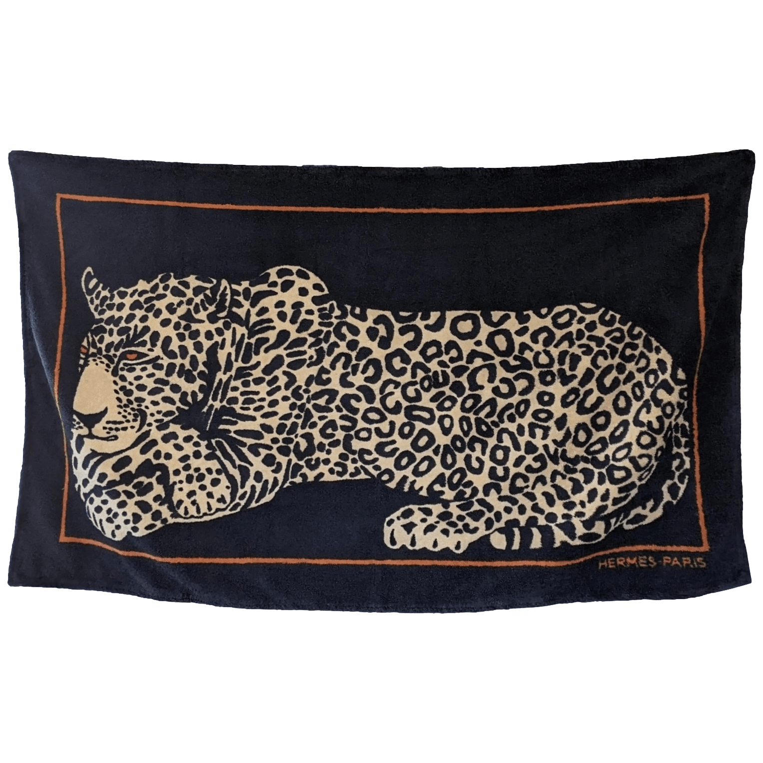 HERMES Leopard Tapis de Plage Terry Beach Towel 90 x 150 cm