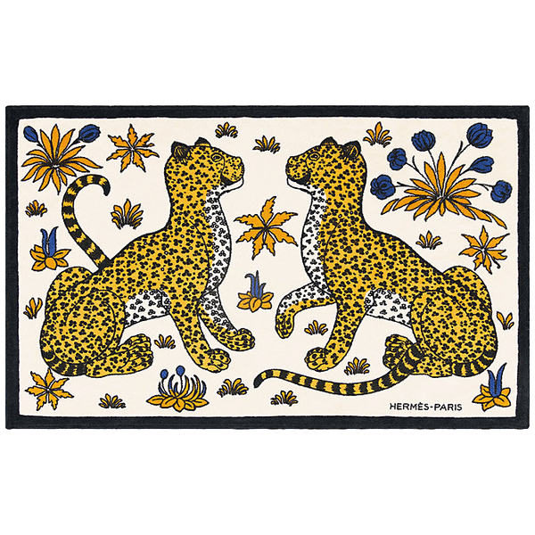 HERMES Tapis de Plage Leopards Terry Beach Towel 90 x 150 cm