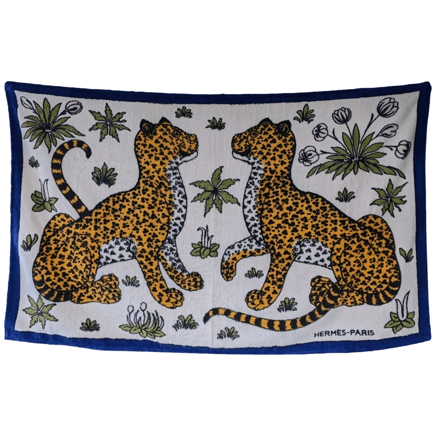 HERMES Leopards Tapis de Plage Terry Beach Towel GM 90 x 150 cm