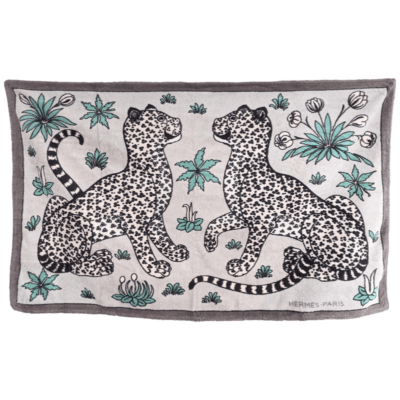 HERMES Leopards Terry Cotton Beach Towel 90 x 150 cm