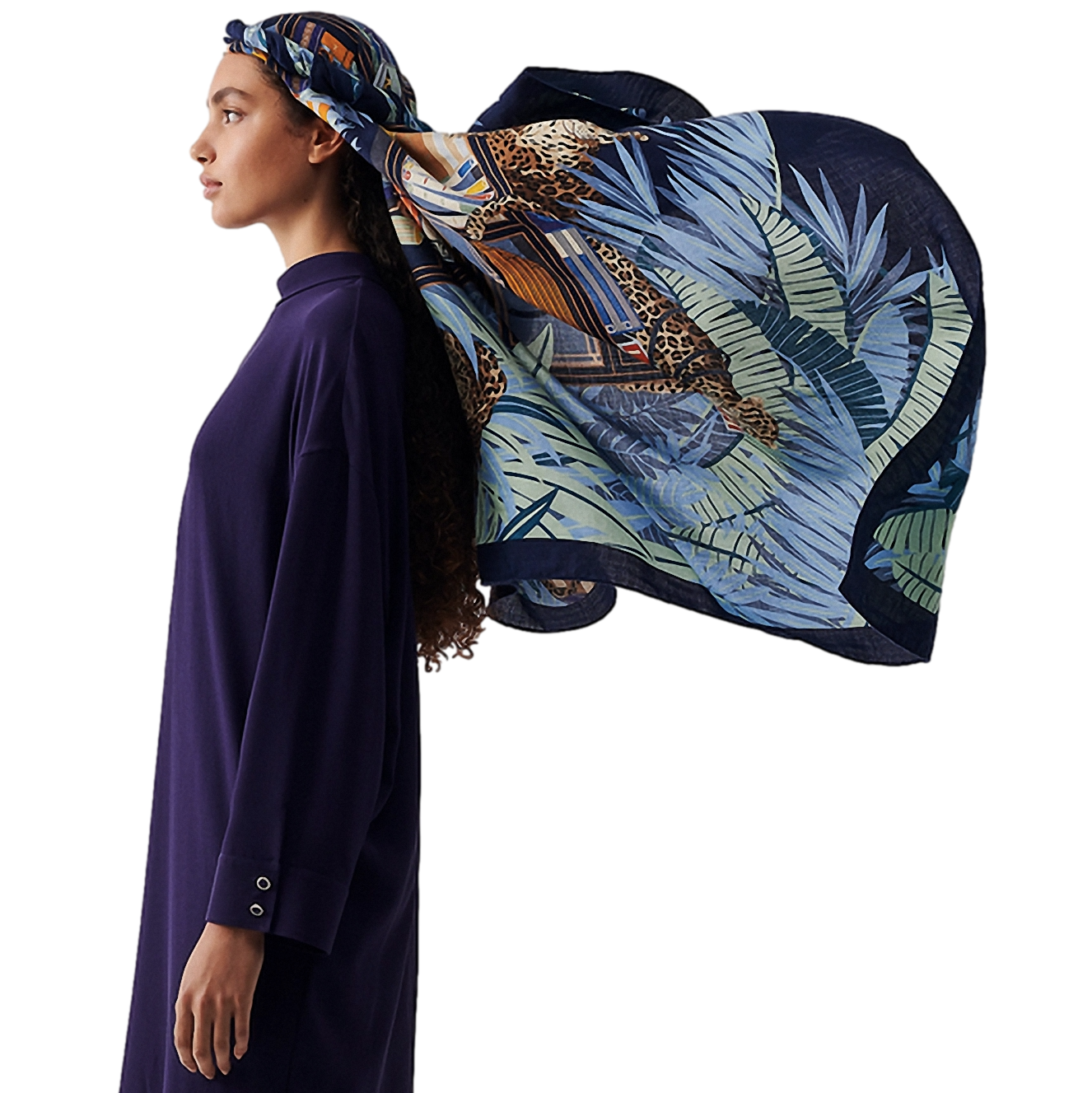 HERMES LES 12 LEOPARDS Cashmere Shawl 140 x 140 cm