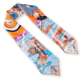 HERMES Les Artisans d'Hermes by Akira Yamaguchi Twill Scarf 90
