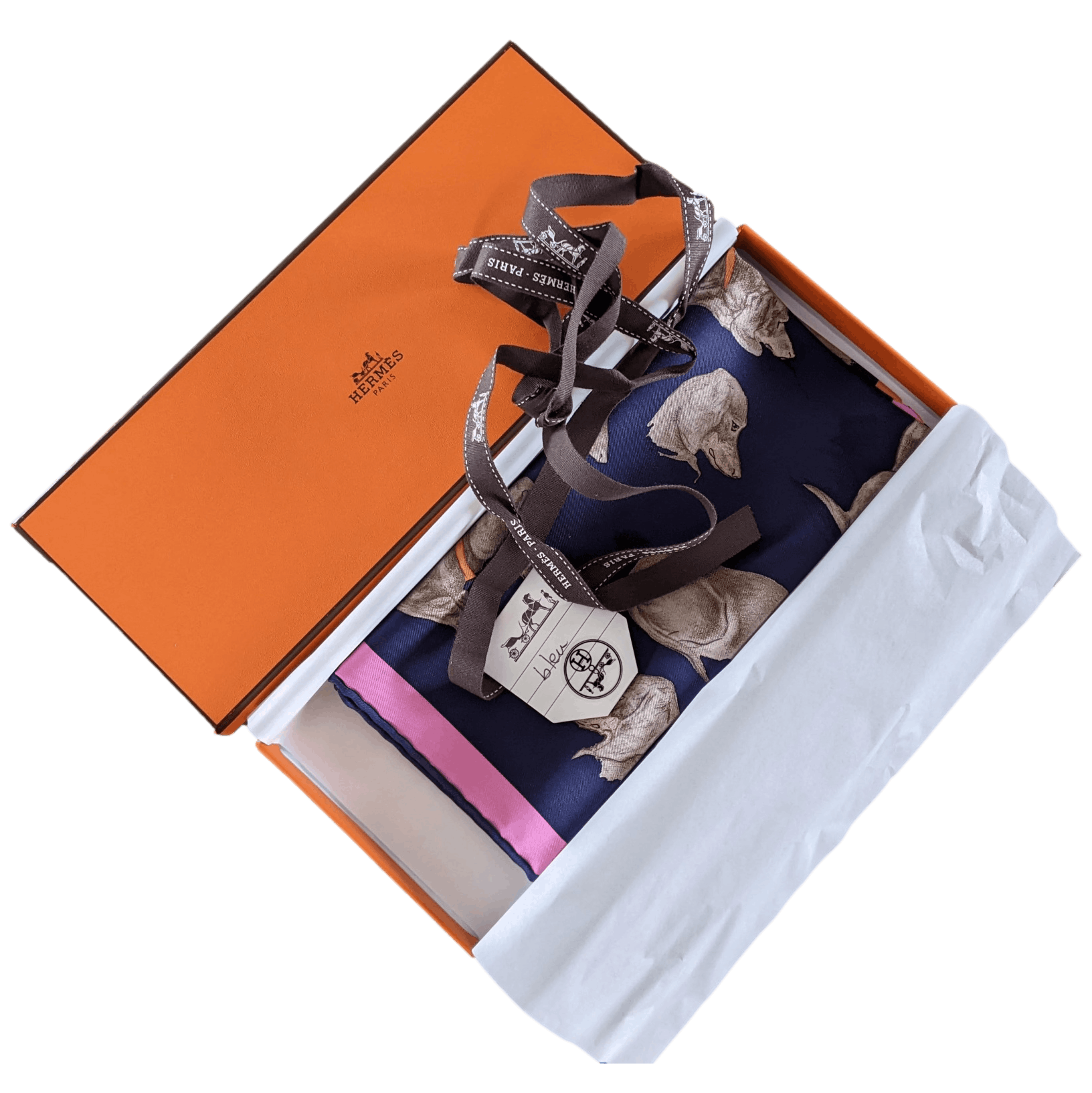 HERMES  Les Bassets Teckels Bassethound Gavroche Silk Scarf 45 x 45 cm