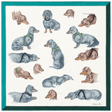 HERMES Les Bassets (Teckels, Dachshunds) by Xavier de Poret Vintage Silk 70 x 70 cm