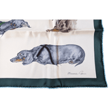 HERMES Les Bassets (Teckels, Dachshunds) by Xavier de Poret Vintage Silk 70 x 70 cm