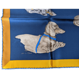HERMES Les Bassets (Teckels, Dachshunds) by Xavier de Poret Vintage Silk Scarf 70 x 70 cm