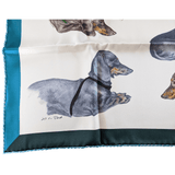HERMES Les Bassets (Teckels, Dachshunds) by Xavier de Poret Vintage Silk 70 x 70 cm
