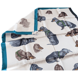 HERMES Les Bassets (Teckels, Dachshunds) by Xavier de Poret Vintage Silk 70 x 70 cm