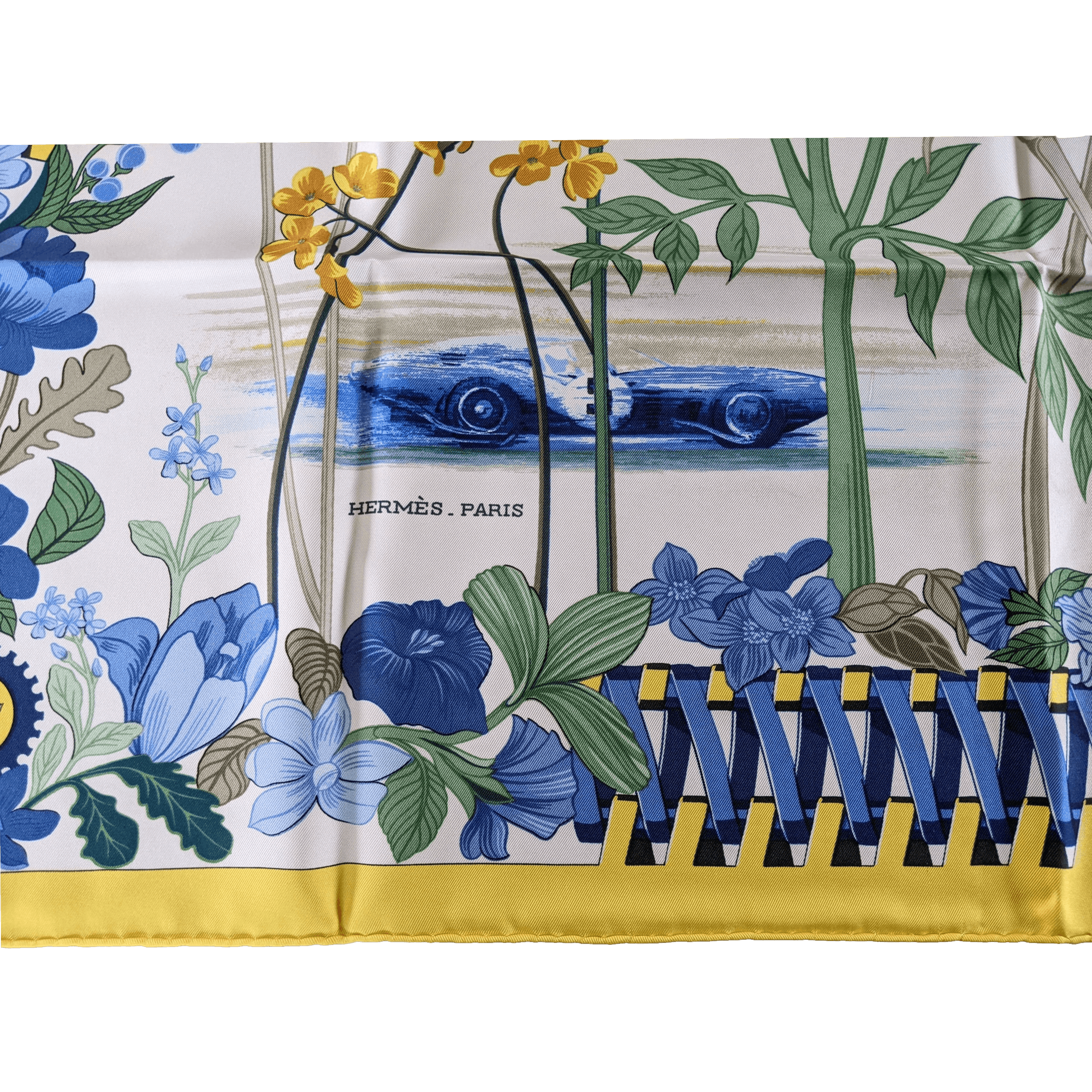 HERMES Les Bolides 24 Heures du Mans Rena Dumas Scarf 90 Silk Twill Special Edition