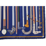 HERMES 2014 Les Cannes by Virginie Jamin Twill Silk Gavroche 45 x 45 cm