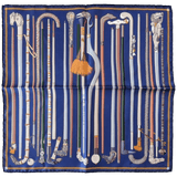 HERMES 2014 Les Cannes by Virginie Jamin Twill Silk Gavroche 45 x 45 cm