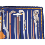 HERMES 2014 Les Cannes by Virginie Jamin Twill Silk Gavroche 45 x 45 cm