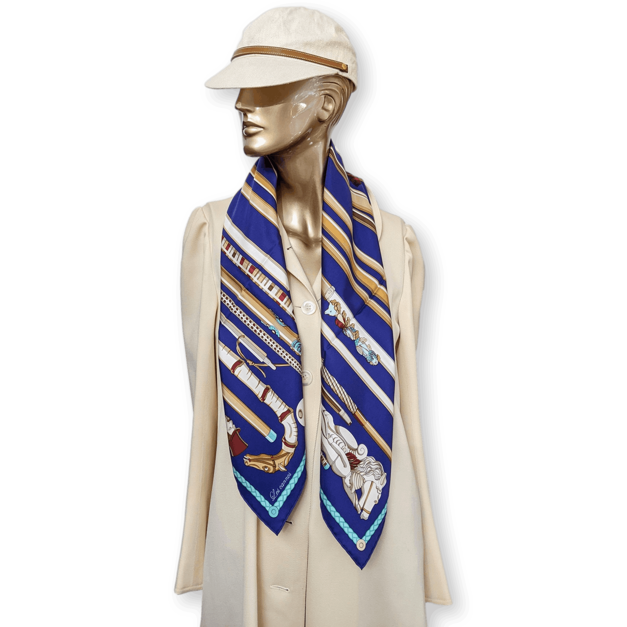 HERMES Les Cannes Twill 90 Scarf