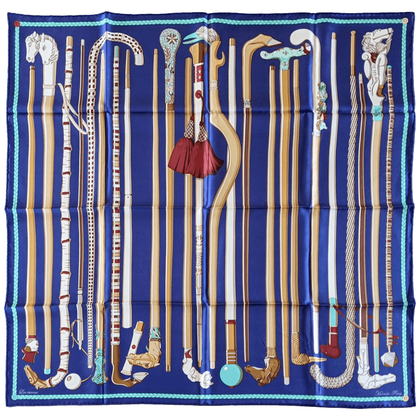HERMES Les Cannes Twill 90 Scarf