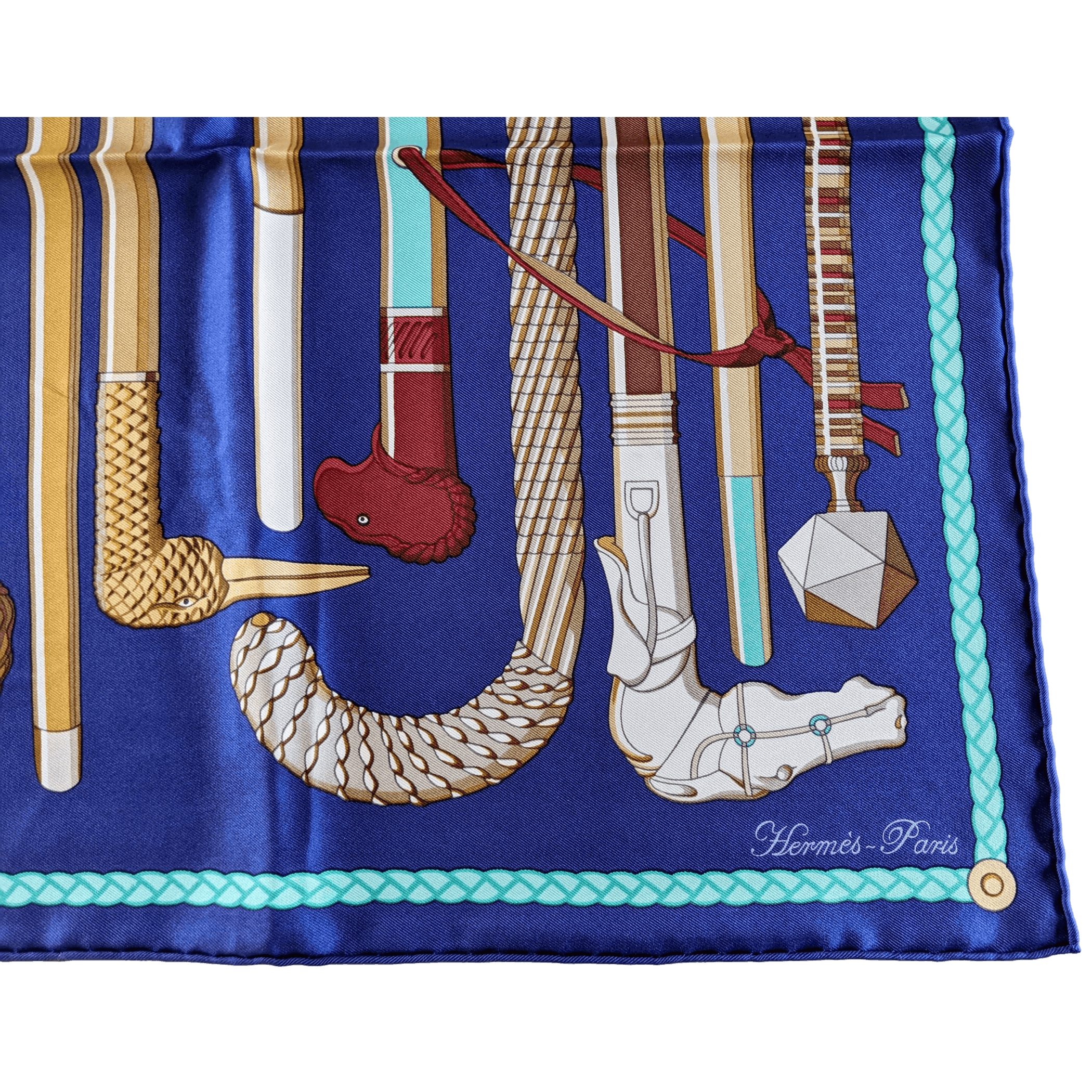 HERMES Les Cannes Twill 90 Scarf