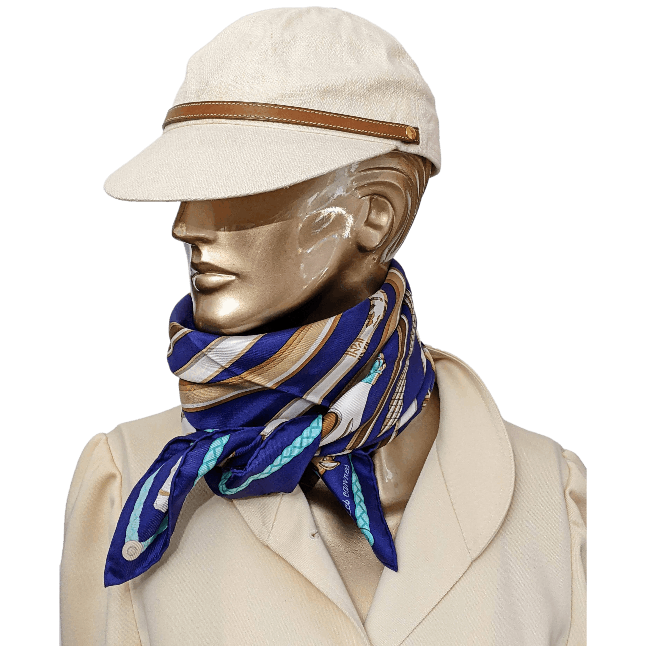 HERMES Les Cannes Twill 90 Scarf