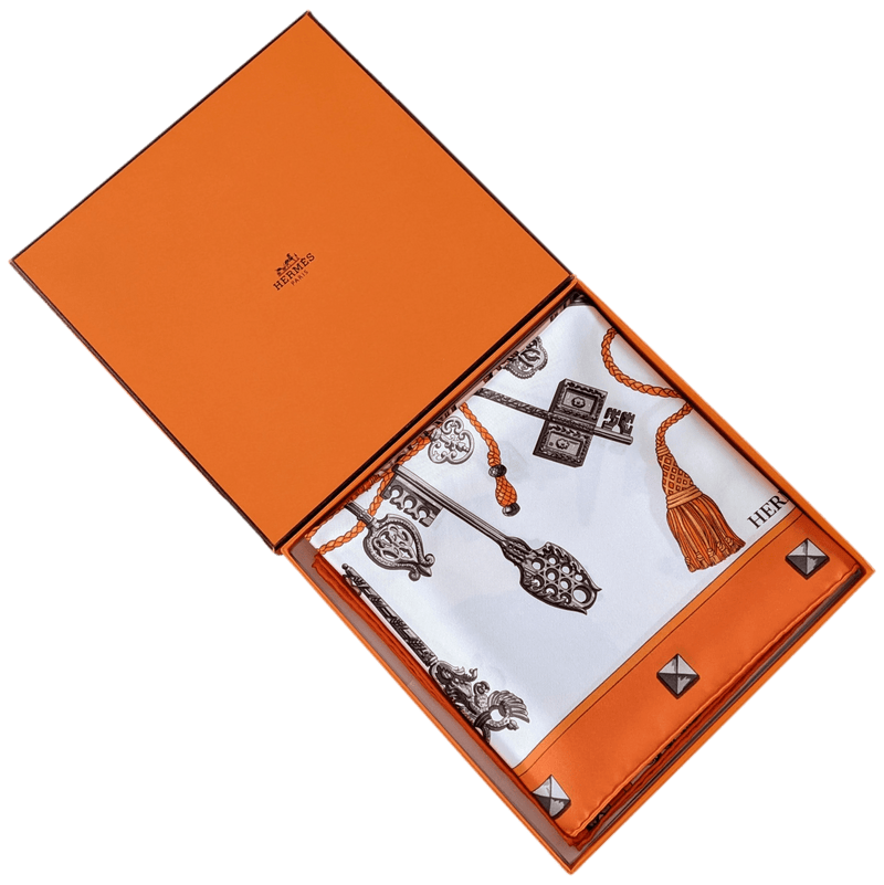 HERMES Les Clefs for UBS Exclusive Limited Twill Silk Scarf 90 x 90 cm