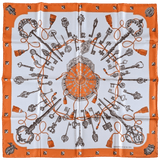 HERMES Les Clefs for UBS Exclusive Limited Twill Silk Scarf 90 x 90 cm