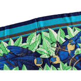 HERMES Les Perroquets Silk & Cashmere Scarf 90 