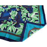HERMES Les Perroquets Silk & Cashmere Scarf 90 