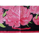 HERMES Les Pivoines by Christiane Vauzelles Twill Silk Scarf 90 x 90 cm