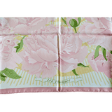 HERMES Les Pivoines Twill 90 Scarf Rose Pale/Vert