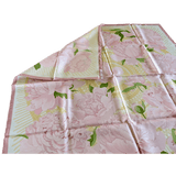 HERMES Les Pivoines Twill 90 Scarf Rose Pale/Vert