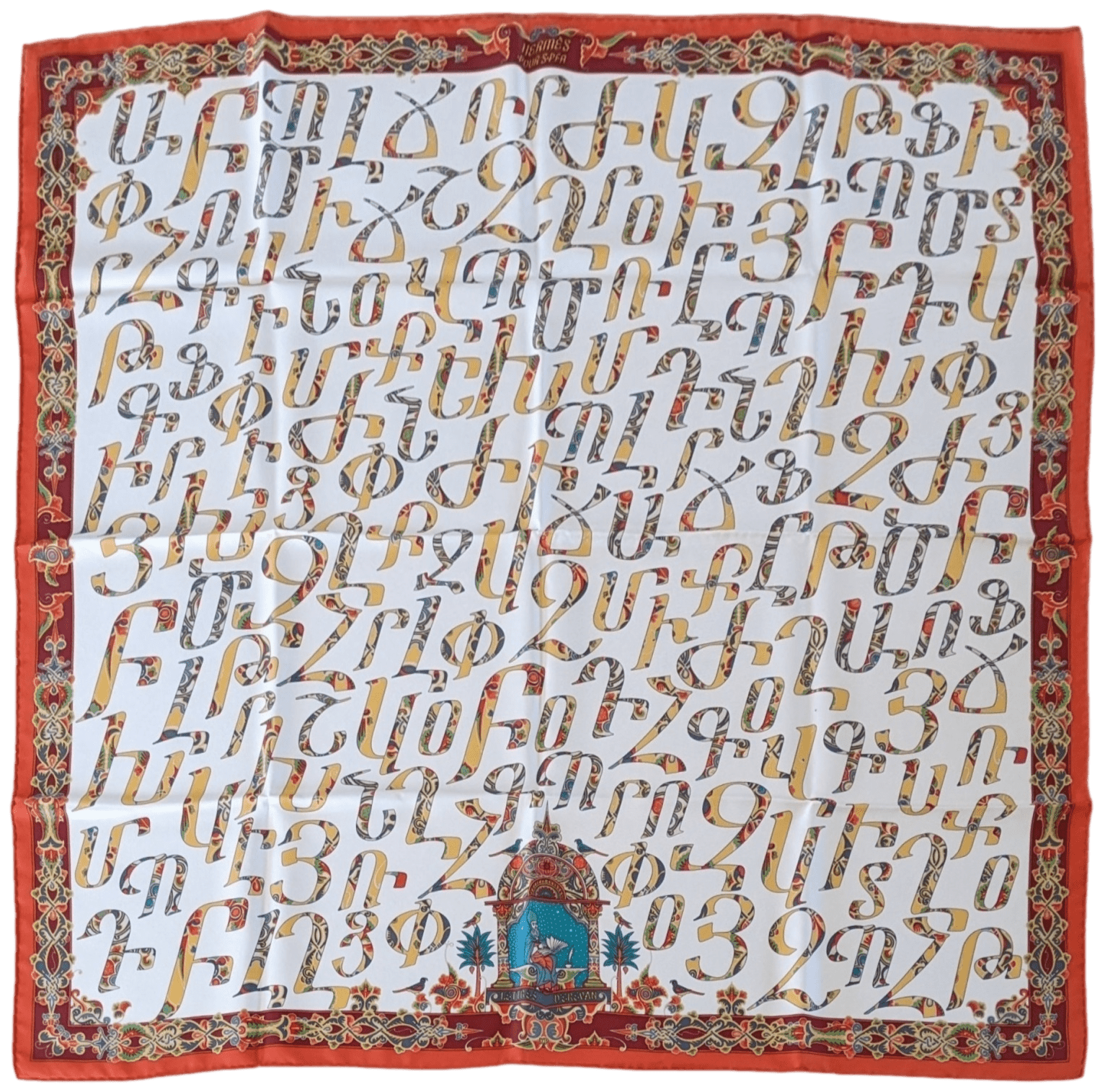 HERMES LETTRES D' EREVAN 2015 Limited by Karen Petrossian Twill 90 x 90 cm 