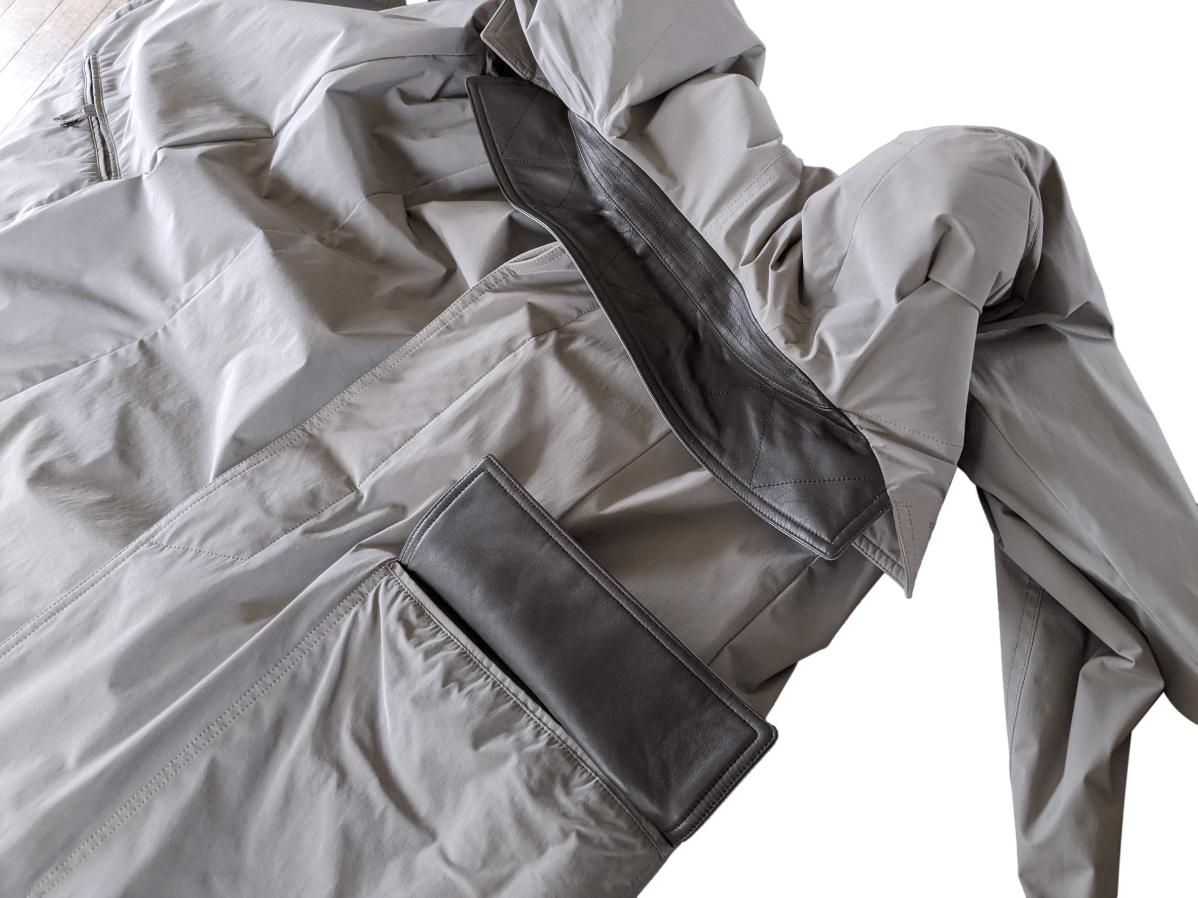 HERMES LIVERPOOL Toilovent Techinique Deperlente with Lambskin Detail Men's Impermeable Coat Sz54