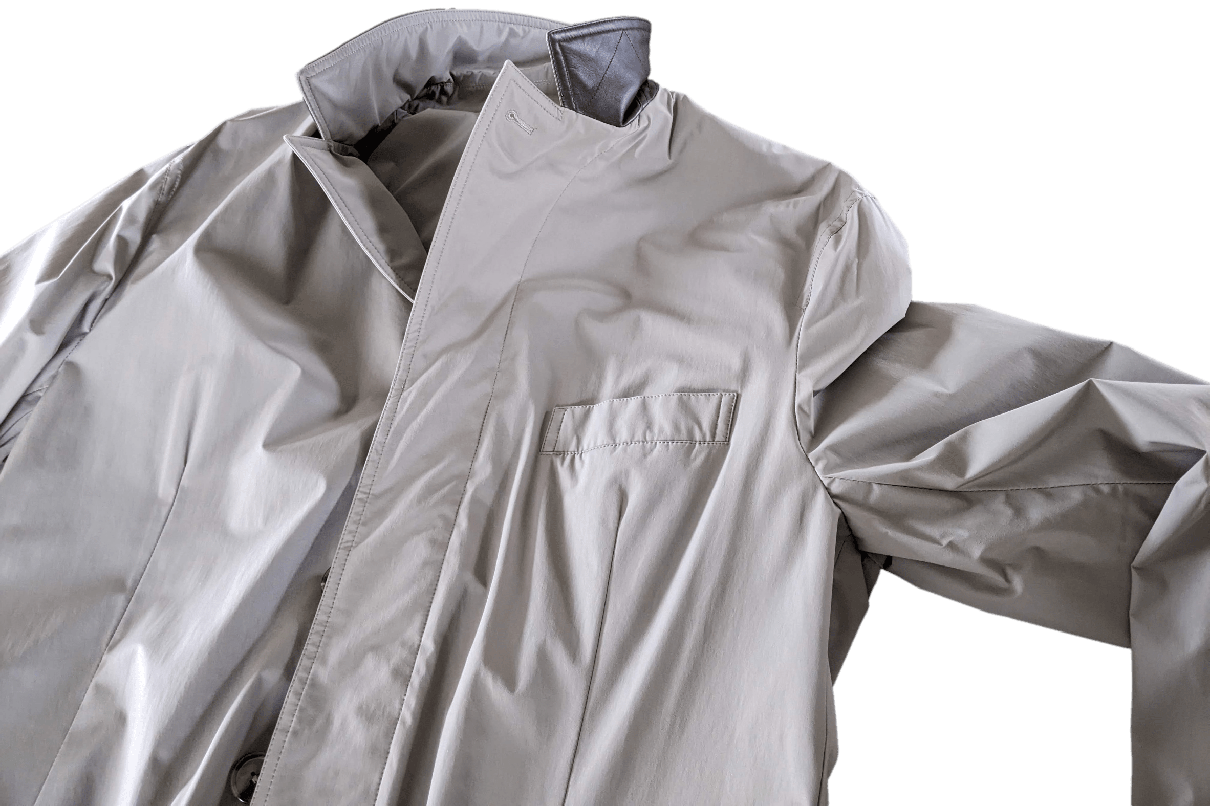 HERMES LIVERPOOL Toilovent Techinique Deperlente with Lambskin Detail Men's Impermeable Coat Sz54