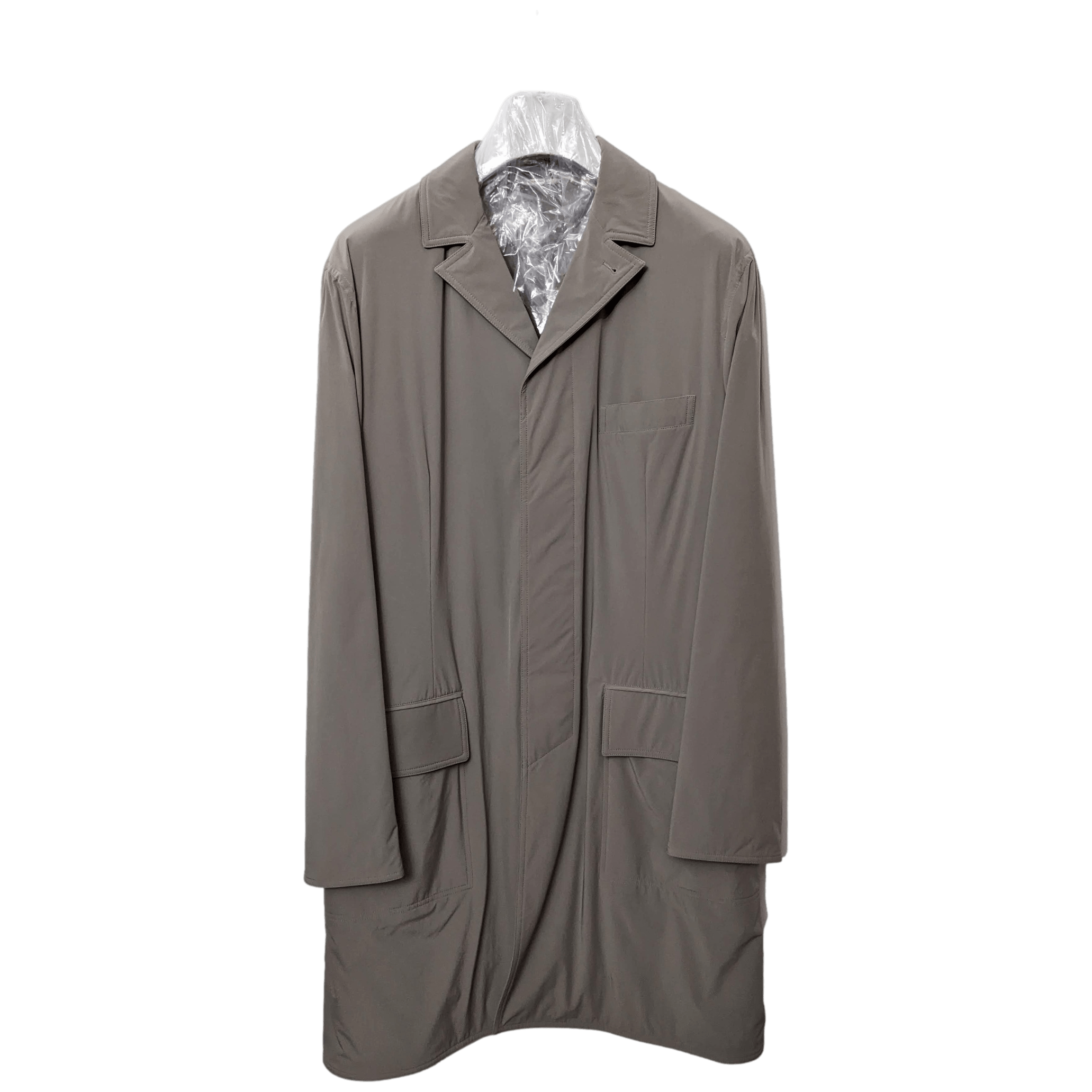 HERMES LIVERPOOL Toilovent Techinique Deperlente with Lambskin Detail Men's Impermeable Coat Sz54
