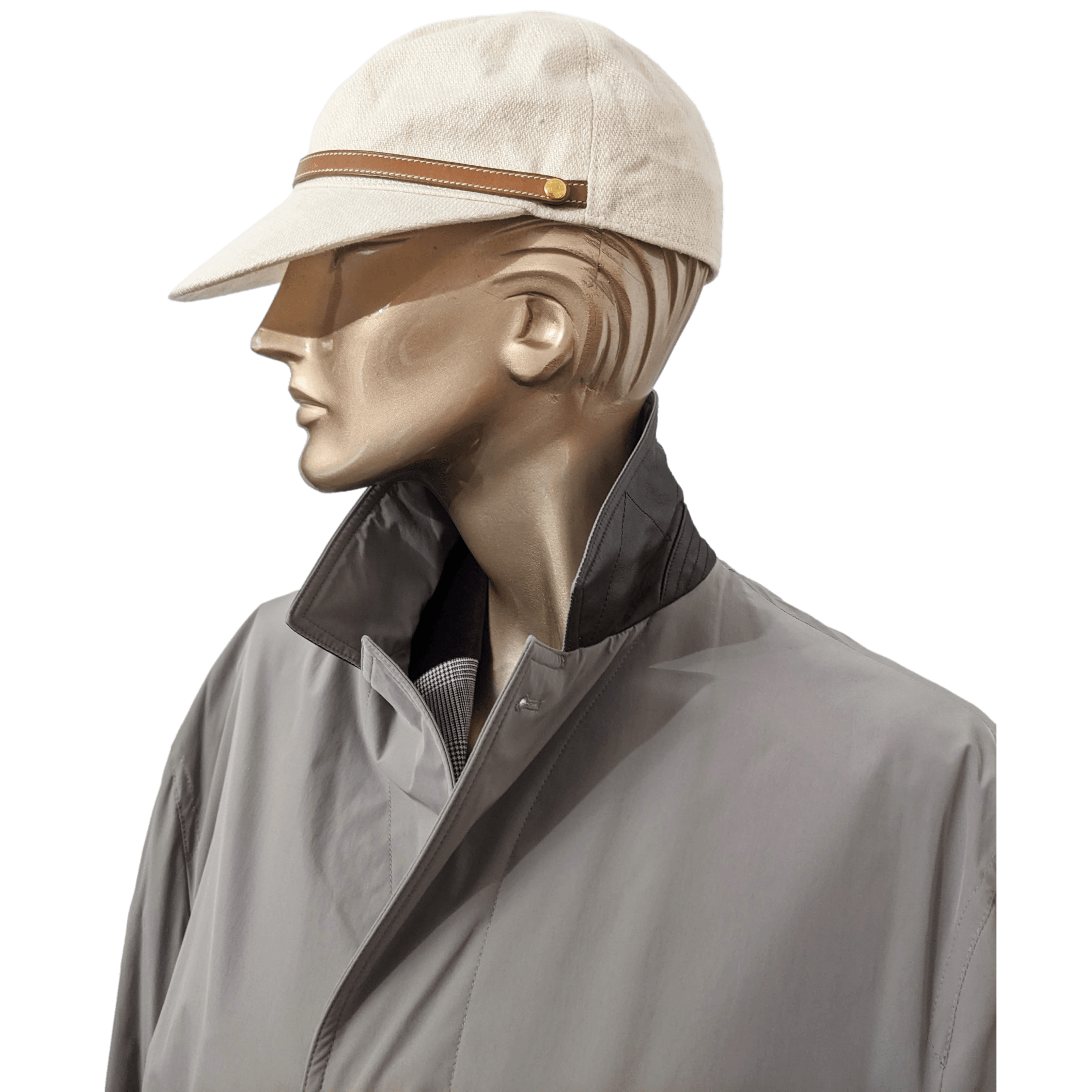 HERMES LIVERPOOL Toilovent Techinique Deperlente with Lambskin Detail Men's Impermeable Coat Sz54