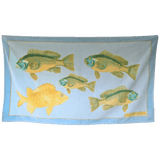 HERMES Lot of 2 (Poissons, Poissons) Tapis de Plage Terry Beach Towel 90 x 150 cm