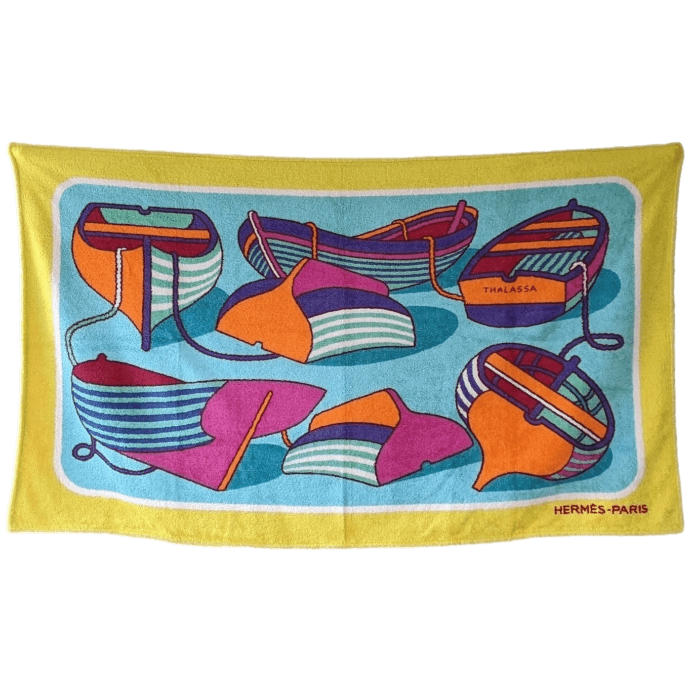 HERMES Lot of 2 Terry Beach Towels 90 x 150 cm