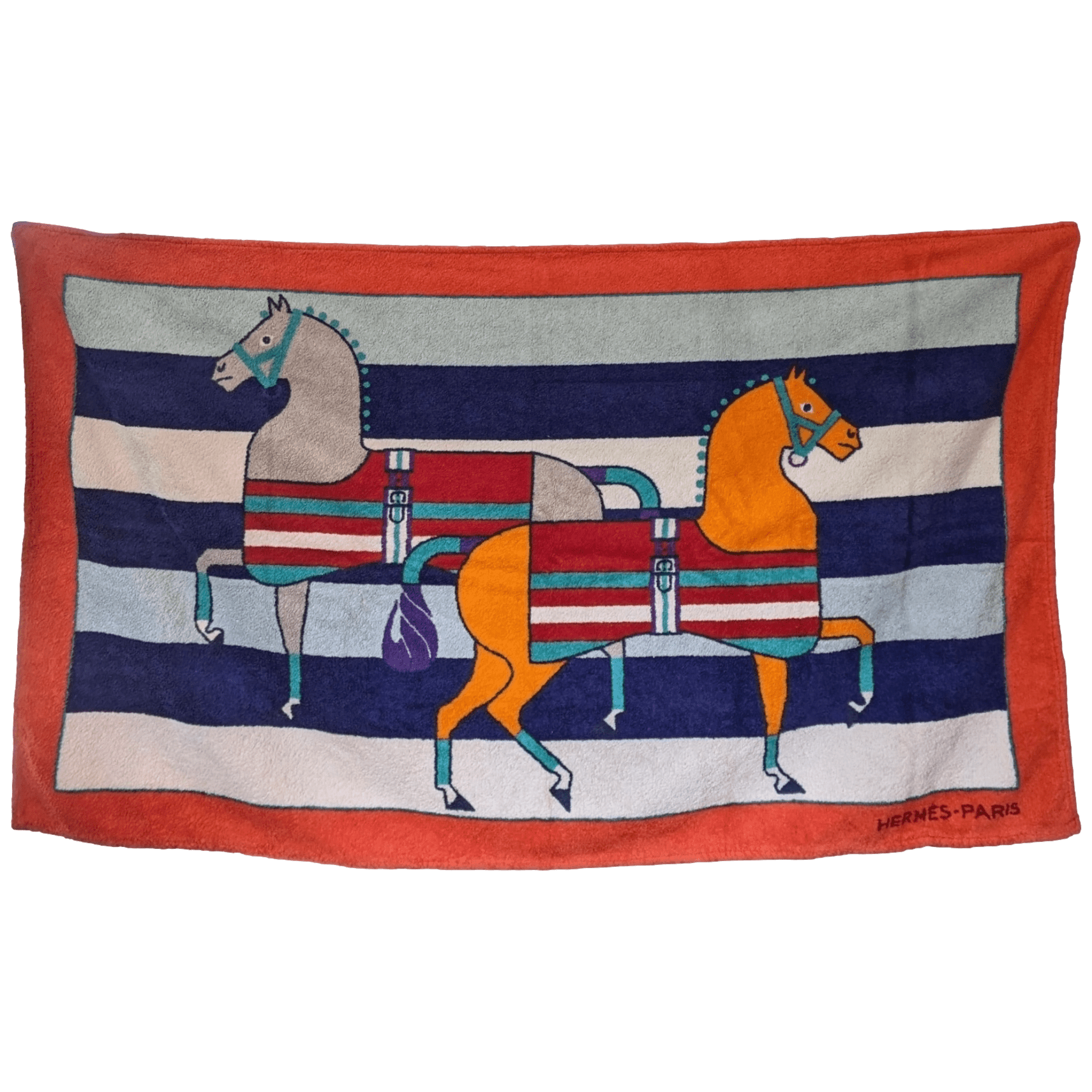HERMES Lot of 2 Terry Beach Towels 90 x 150 cm