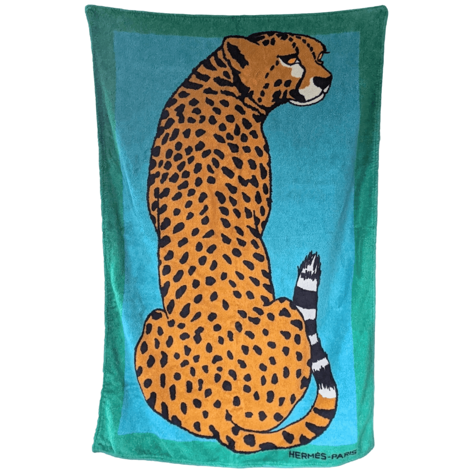 HERMES Lot de 2 (Leopard de dos, Leopards) Tapis de Plage Terry Beach Towel 90 x 150 cm