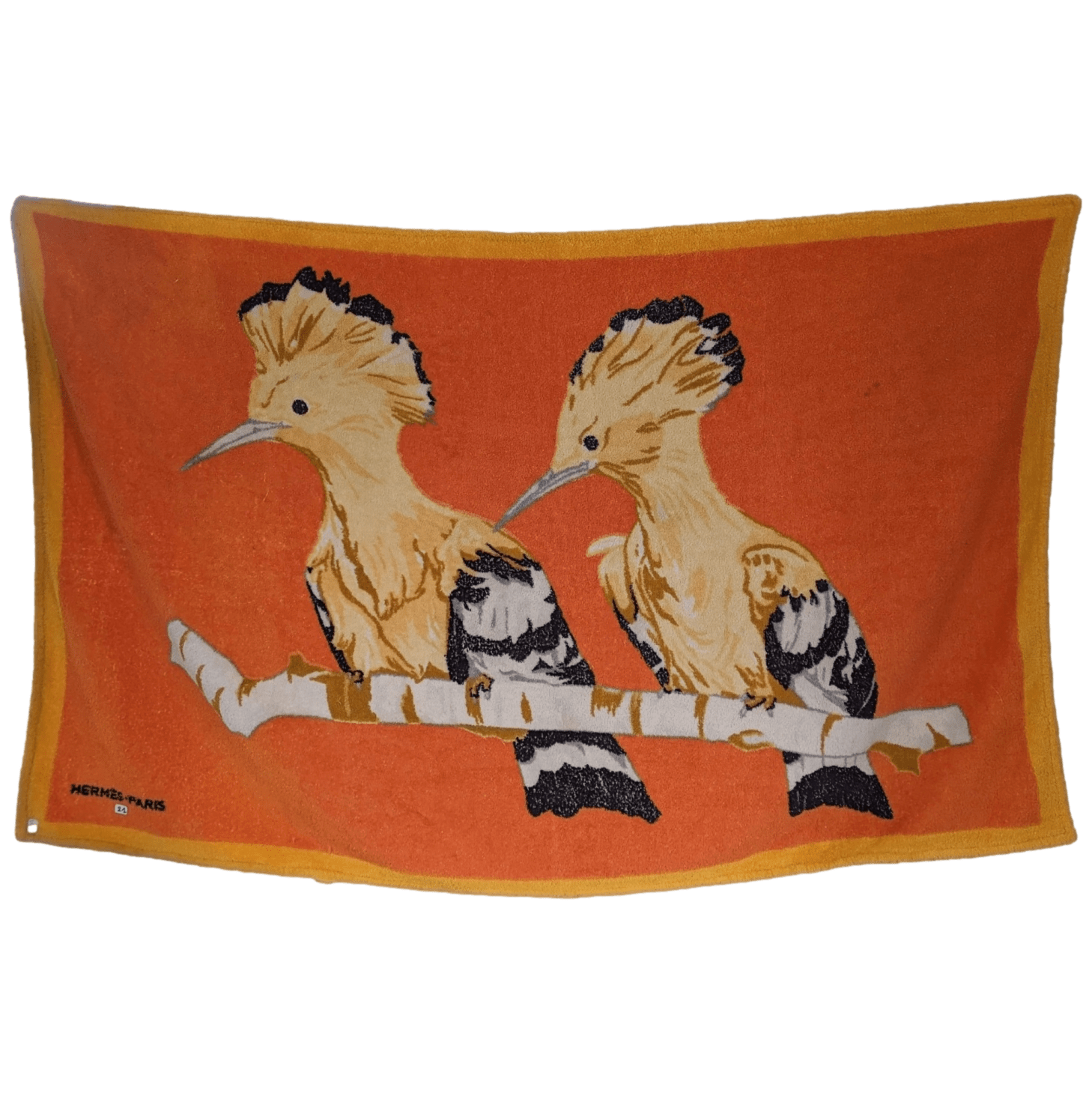 HERMES Lot de 2 Towels (Leopards, Huppes)  90 x 150 cm