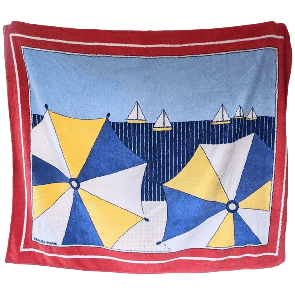 HERMES Lot de 3 Baleines, Poissons mosaic, Parasols XXL) Tapis de Plage Terry Beach Towel 90 x 150 cm